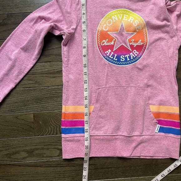 Converse Pullover Girl Sz Medium Pink All‎ Star Chuck Taylor Graphic Hoodie - Picture 7 of 7